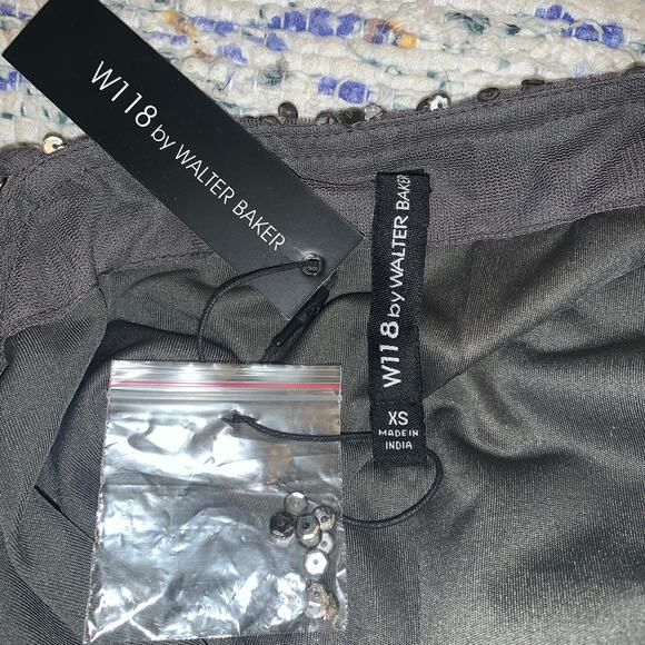 NWT Y2K  $248 WALTER BAKER W118 SEQUIN MESH SHIMMER SLIP DRESS  XS - Picture 5 of 6